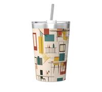 WXXWXD Mid Century Modern Printed Thermos Cup Ultralight Portable Travel Thermos Bottle