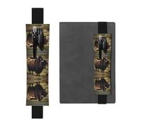 WXXWXD Mighty Highland Yak Printed elastic pencil holder - Back to school stationery, bookmark gifts for besties, children, and teachers