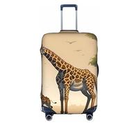 WXXWXD Mother and child giraffe Printed luggage cover, double stitching all around, high elastic material, suitable for travel and business trip