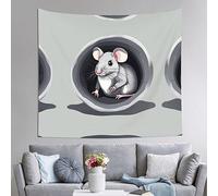 WXXWXD Mouse in the Hole Printed wall tapestry 51x60 inches for living room/bedroom/entrance decoration
