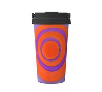 WXXWXD Orange Circle Centre Large Capacity Portable Coffee Cup - 12 Hours Of Heat Preservation And Cold Preservation, Suitable For Cars, Offices, Etc.