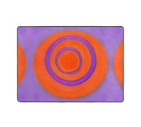 WXXWXD Orange Circle Centre Printed Floor Mat 80x58 Inch, Bedroom Bedside Blanket - Study Room Decorative Mat