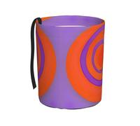 WXXWXD Orange Circle Centre Printed Hanging car Trash can-Suitable for All Types of Cars, Keep The car Clean.