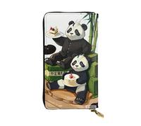 WXXWXD pandas of Father and son Printed Long Clutch Wallet: Lightweight, Durable, and Comfortable for Casual Coins and Cards