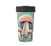 WXXWXD Pretty Little Mushrooms Large Capacity Portable Coffee Cup - 12 Hours Of Heat Preservation And Cold Preservation, Suitable For Cars, Offices, Etc.