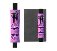 WXXWXD Purple Lotus Printed elastic pencil holder - Back to school stationery, bookmark gifts for besties, children, and teachers