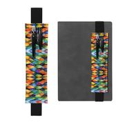 WXXWXD Rainbow Fish Scale Printed elastic pencil holder - Back to school stationery, bookmark gifts for besties, children, and teachers