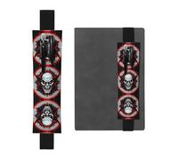 WXXWXD Red and Black Evil Ghost Printed elastic pencil holder - Back to school stationery, bookmark gifts for besties, children, and teachers