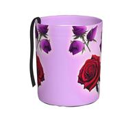 WXXWXD Red and Purple Roses Printed Hanging car Trash can-Suitable for All Types of Cars, Keep The car Clean.
