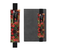 WXXWXD Red geraniums Printed elastic pencil holder - Back to school stationery, bookmark gifts for besties, children, and teachers