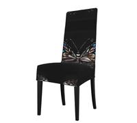 WXXWXD Science Butterfly Printed Stretch Square Back Dining Chair seat Cover, Priest Chair, Dining Chair Cover,