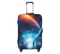 WXXWXD Science Fiction Future Printed luggage cover, double stitching all around, high elastic material, suitable for travel and business trip