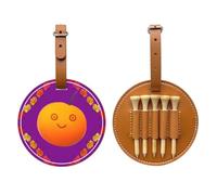 WXXWXD Smiley Orange Printed Golf Tee Storage Bag - Portable Storage, Easily Organize Tees