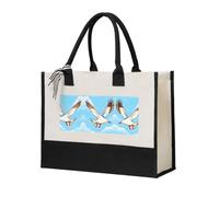 WXXWXD Snow-capped mountains Canvas Gift Shopping Bag Small beach bag suitable for shopping and weddings, Flying Seagulls, One Size