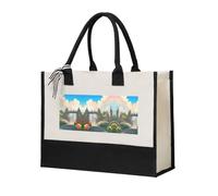 WXXWXD Stripes on leopards Canvas Gift Shopping Bag Small beach bag suitable for shopping and weddings, Outside the Castle Gate, One Size