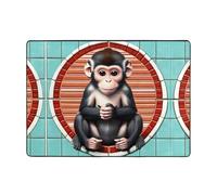 WXXWXD The Silent Monkey Printed Floor Mat 80x58 Inch, Bedroom Bedside Blanket - Study Room Decorative Mat
