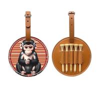 WXXWXD The silent monkey Printed Golf Tee Storage Bag - Portable Storage, Easily Organize Tees