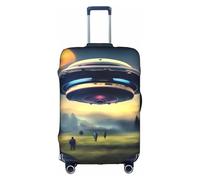 WXXWXD UFO landing Printed luggage cover, double stitching all around, high elastic material, suitable for travel and business trip