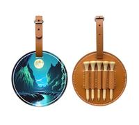 WXXWXD Water Moon Cave Printed Golf Tee Storage Bag - Portable Storage, Easily Organize Tees