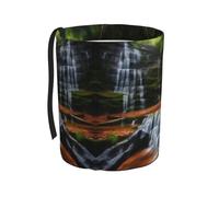 WXXWXD Waterfall View Printed Hanging car Trash can-Suitable for All Types of Cars, Keep The car Clean.