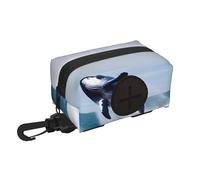 WXXWXD Whales at sea Printed pet travel waste bag storage bag, soft, durable and lightweight, suitable for dog walking, hiking and running.