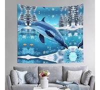 WXXWXD winter the dolphin Printed wall tapestry 51x60 inches for living room/bedroom/entrance decoration