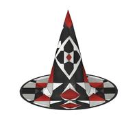 WXYBMDP Abstract Geometric Pattern Print Halloween Witch Hat,Pointed Witch Hat,All Saints' Day party costume accessories