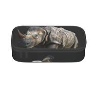 WXYBMDP animal rhino Print Large Capacity Pencil Case Portable Pencil Pouch Bag travel bag Storage bag