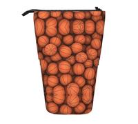 WXYBMDP Basketball Orange Print Telescopic Pencil Bag,Stationery Case,pencil case,Great for Christmas Holiday