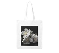 WXYBMDP Black White Striped Flowers Print Canvas Tote Bag Reusable Tote Shoulder Bag for Vacation, Shopping, Work, Gym