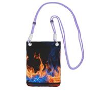 WXYBMDP Blue Flame Print Small Crossbody Bags for Women Lightweight Phone Bag Purses Adjustable Strap, Purple, One Size