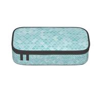 WXYBMDP Blue Waves Squama Mermaid Scale Print Large Capacity Pencil Case Portable Pencil Pouch Bag travel bag Storage bag