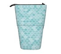 WXYBMDP Blue Waves Squama Mermaid Scale Print Telescopic Pencil Bag,Stationery Case,pencil case,Great for Christmas Holiday