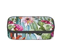 WXYBMDP Cactus Succulent Rose Print Large Capacity Pencil Case Portable Pencil Pouch Bag travel bag Storage bag