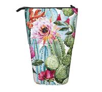 WXYBMDP Cactus Succulent Rose Print Telescopic Pencil Bag,Stationery Case,pencil case,Great for Christmas Holiday