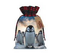 WXYBMDP Cute Penguin Print Christmas Gifts Bag,Drawstring Bags,Reusable Candy Bags,for Wedding Party Christma