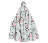 WXYBMDP Cute Zebra Print Halloween Hooded Cloak Wizard Cape Hooded Robe Cloak Party Cosplay Costume Cloak