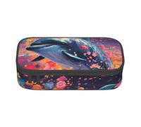 WXYBMDP Dolphins Flowers Sea Starfish Coral Seashell Print Large Capacity Pencil Case Portable Pencil Pouch Bag travel bag Storage bag