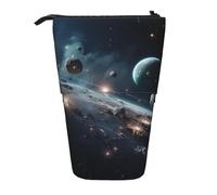 WXYBMDP Galaxy Moon Space Print Telescopic Pencil Bag,Stationery Case,pencil case,Great for Christmas Holiday