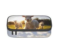 WXYBMDP Goat Frolic Print Large Capacity Pencil Case Portable Pencil Pouch Bag travel bag Storage bag