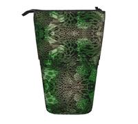 WXYBMDP Green Snake Print Telescopic Pencil Bag,Stationery Case,pencil case,Great for Christmas Holiday