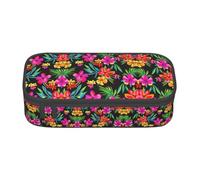WXYBMDP Hawaiian Colorful Flower Print Large Capacity Pencil Case Portable Pencil Pouch Bag travel bag Storage bag