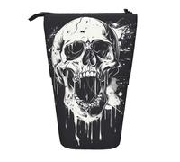 WXYBMDP horror ghost skull Print Telescopic Pencil Bag,Stationery Case,pencil case,Great for Christmas Holiday