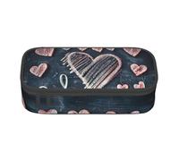 WXYBMDP I Love You Words with Hearts Print Large Capacity Pencil Case Portable Pencil Pouch Bag travel bag Storage bag