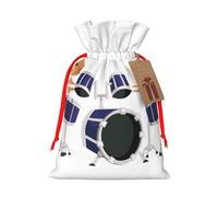 WXYBMDP Jazz drum Print Christmas Drawstring Bags Xmas Candy Bags Reusable Party Gifts Wrapping Bags