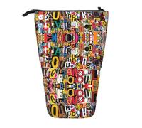 WXYBMDP Letter and number Print Telescopic Pencil Bag,Stationery Case,pencil case,Great for Christmas Holiday