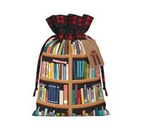 WXYBMDP Library Bookshelf. Print Christmas Gifts Bag,Drawstring Bags,Reusable Candy Bags,for Wedding Party Christma