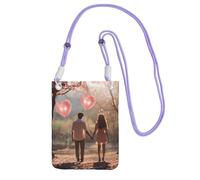 WXYBMDP Lovely Hearts Print Small Crossbody Bags for Women Lightweight Phone Bag Purses Adjustable Strap, Purple, One Size