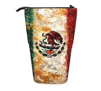 WXYBMDP Mexican American Flag Print Telescopic Pencil Bag,Stationery Case,pencil case,Great for Christmas Holiday