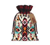 WXYBMDP Native American Pattern Print Christmas Gifts Bag,Drawstring Bags,Reusable Candy Bags,for Wedding Party Christma